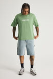 Half Half Painter Baggy Denim Short, DAY BLUE - alternate image 2