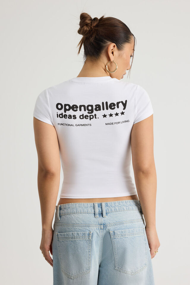 Fitted Graphic Tee, WHITE/OPEN GALLERY IDEAS DEPT