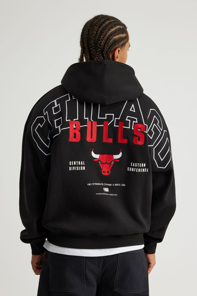 Nba Hoodie, LCN NBA BLACK/BULLS BOLD LAYERED