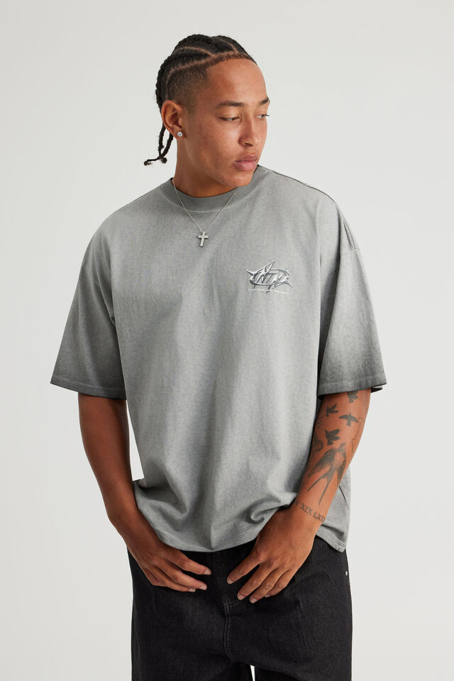 Notion Vintage Graphic Tshirt, NTN WASHED IRON/SPIKEY LOGO CHROME