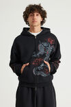 Notion Zip Thru Hoodie, NTN WASHED BLACK/DRAGON - example image 1