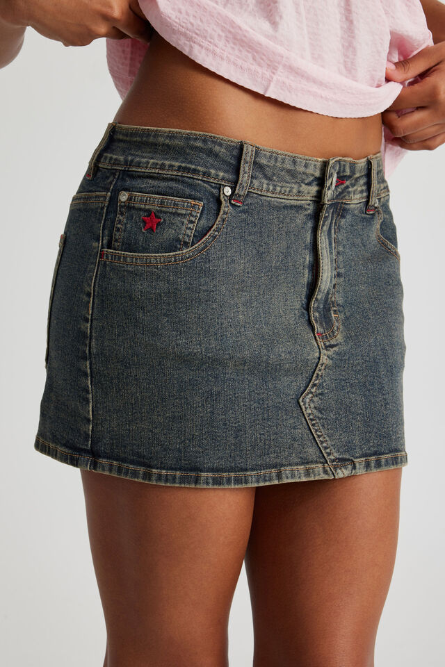 Stretch Denim Skirt, WORKSHOP BLUE