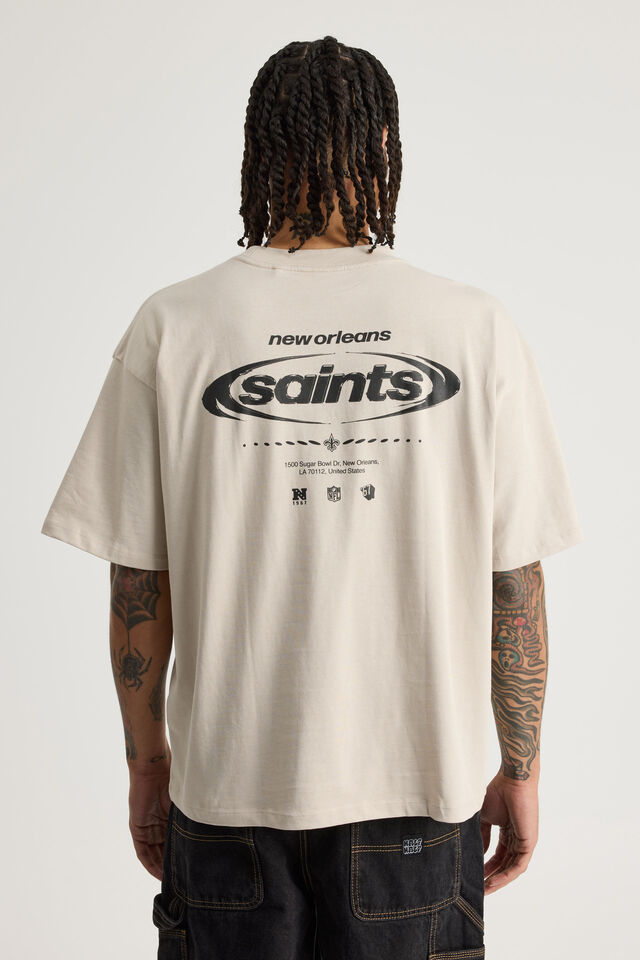 Heavyweight Box Fit Nfl Tshirt, LCN NFL PEBBLE/SAINTS STEEL