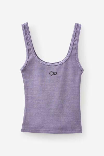 Open Gallery Rib Tank, WASHED PURPLE HAZE/OG
