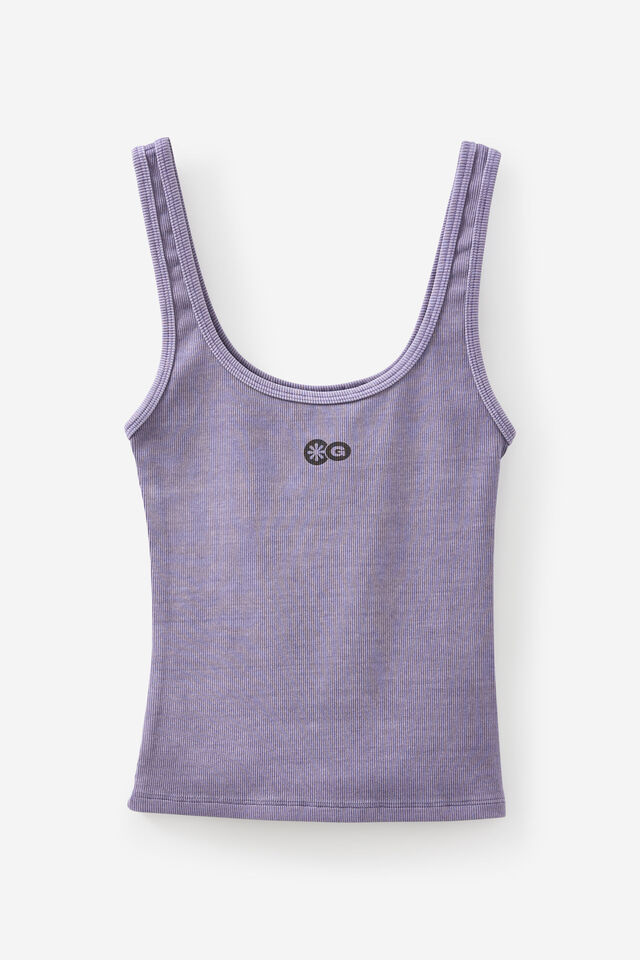 Open Gallery Rib Tank, WASHED PURPLE HAZE/OG