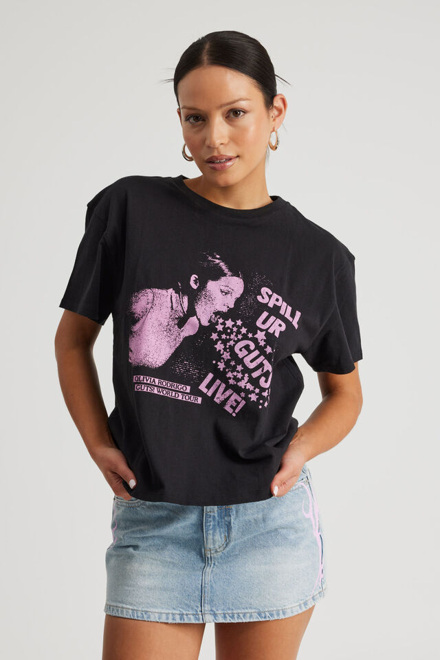 Music Merch Regular Tee, LCN BRA BLACK/OLIVIA RODRIGO