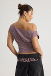 Batwing Top, BORDEAUX/STEEL MARLE STRIPE - alternate image 3