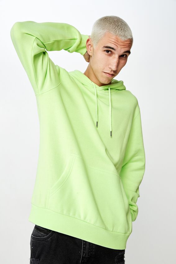 Basic Hoodie, WASHED NEON GREEN