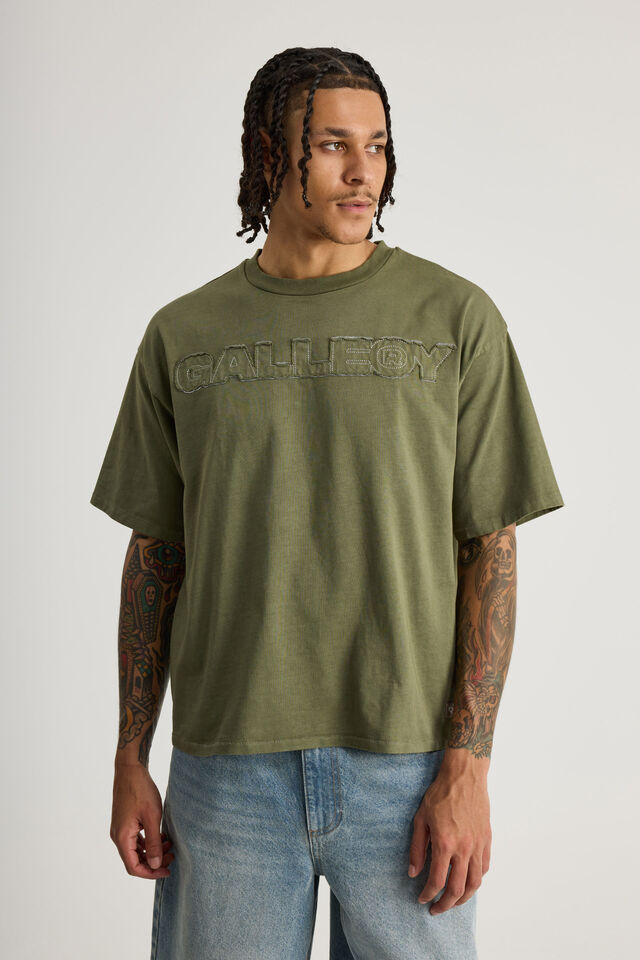 Open Gallery Box Fit Tshirt, OG WASHED PORTLAND MOSS/GALLERY EDGE