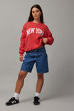 Graphic Crew Sweater, WASHED LYCHEE/NY - alternate image 2