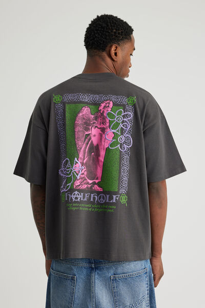 Half Half Heavyweight Box Fit Graphic Tshirt, HH SLATE/SILENT RUINS