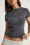 Fitted Graphic Tee, SLATE / STUDDED FLEUR DE LIS - example image 4