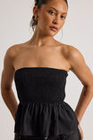 Ari Shirred Bandeau, BLACK - alternate image 4
