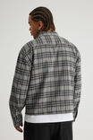 Half Half Zip Through Long Sleeve Shirt, HH GREY FLANNEL - alternate image 3