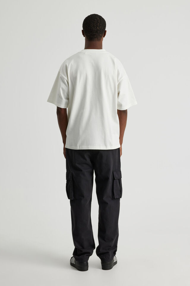 Half Half Straight Cargo Pant, BLACK