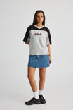 Fila Lcn V Neck Baggy Tee, GREY MARLE/BLACK FILA - alternate image 2