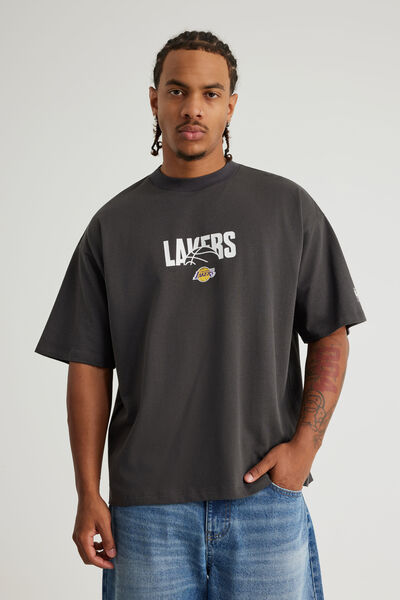 Box Fit Nba T Shirt, LCN NBA SLATE/LAKERS BALL