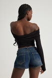 Off Shoulder Long Sleeve Top, WASHED BLACK - alternate image 3