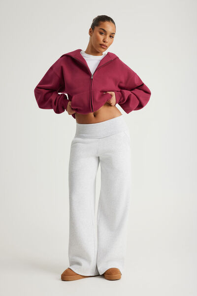 Wide Waistband Trackpant, SILVER MARLE