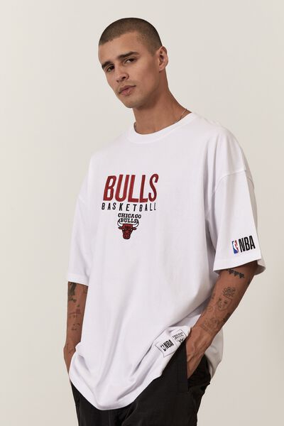 Oversized Nba T Shirt, LCN NBA WHITE/BULLS BASKETBALL