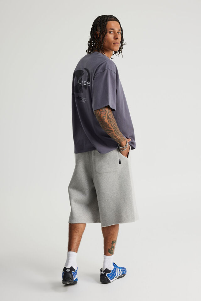 Baggy Track Short, GREY MARLE