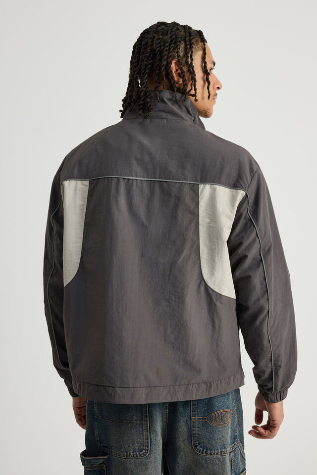 Notion Panelled Shell Jacket, NTN CHARCOAL/TAUPE