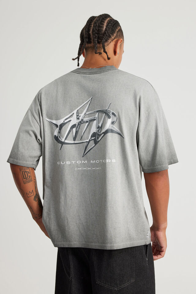 Notion Vintage Graphic Tshirt, NTN WASHED IRON/SPIKEY LOGO CHROME