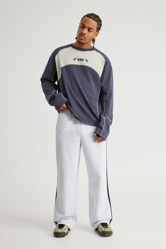 Baggy Trackpant, OG SILVER MARLE/TAPING