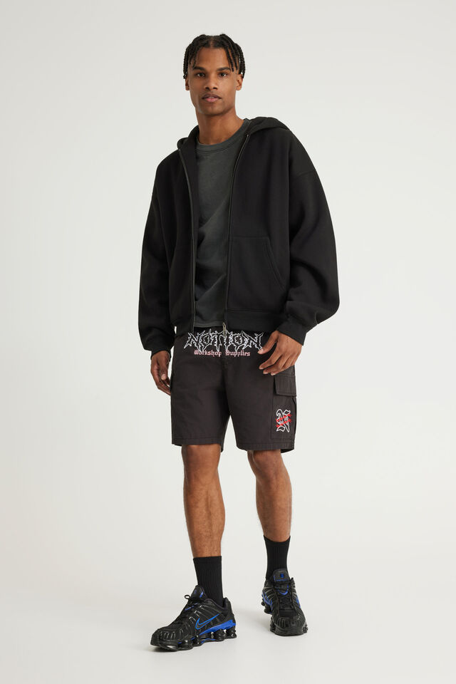 Notion Pull On Cargo Short, BLACK/GRAPHIC