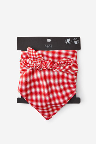Summer Headscarf, RED GINGHAM