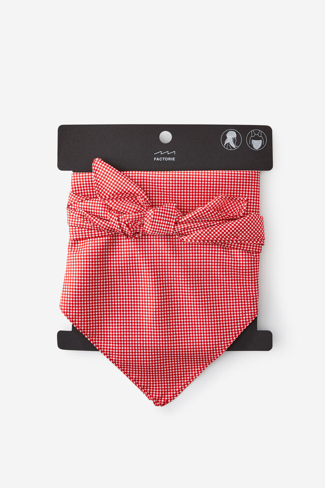 Summer Headscarf, RED GINGHAM