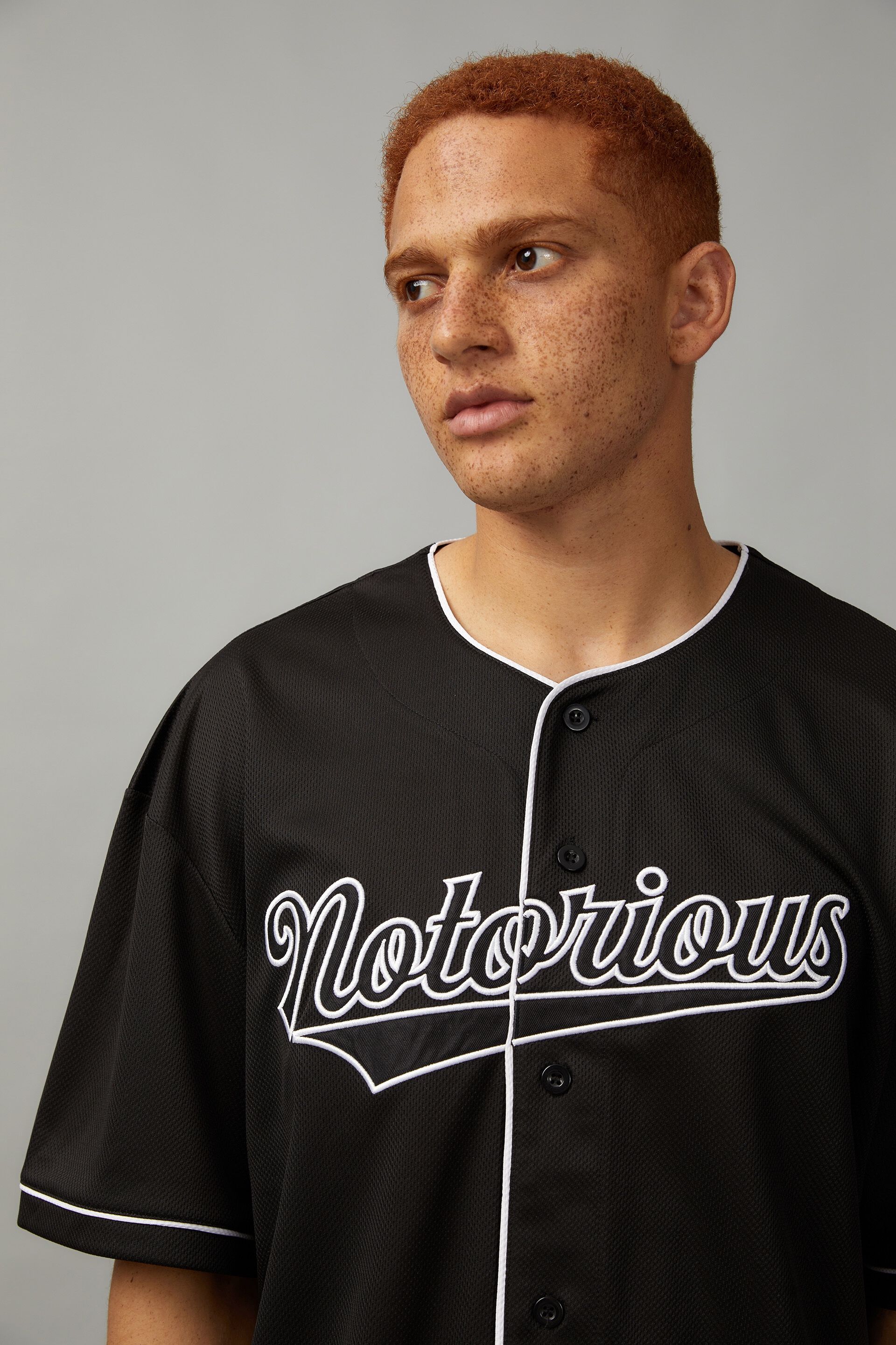 Gray shop baseball shirt