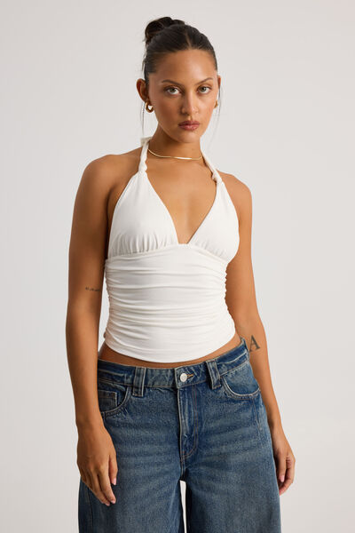 Eden Knot Halter Top, MARSHMELLOW