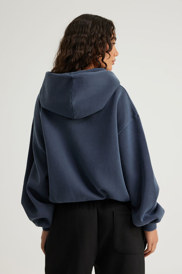 Open Gallery Boxy Zip Through Hoodie, OG WASHED SEAL/GALLERY SWIRL