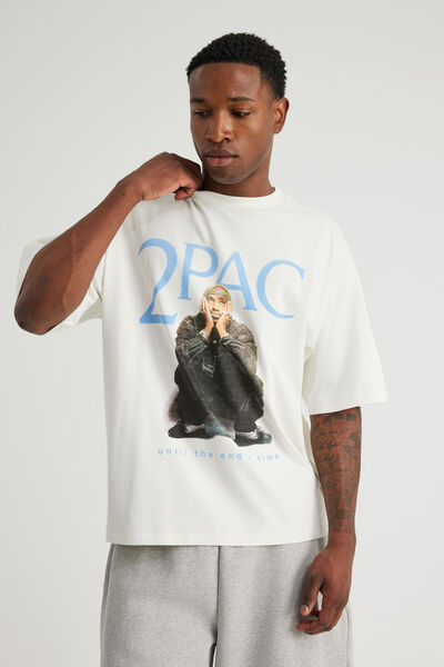 Box Fit Music Merch T Shirt, LCN BRA CLOUD/TUPAC END OF TIME