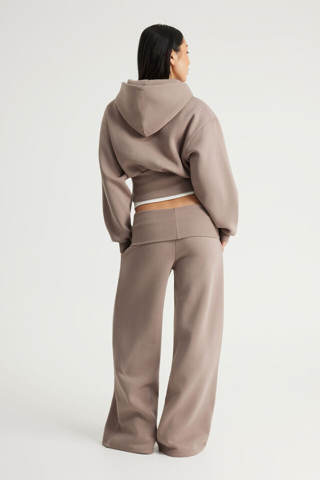 Wide Waistband Trackpant, MUSHROOM