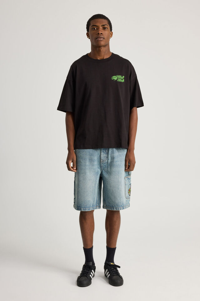 Cartoon Network X Half Half Box Fit Tshirt, LCN WB BLACK/DEXTER BOY GENIUS