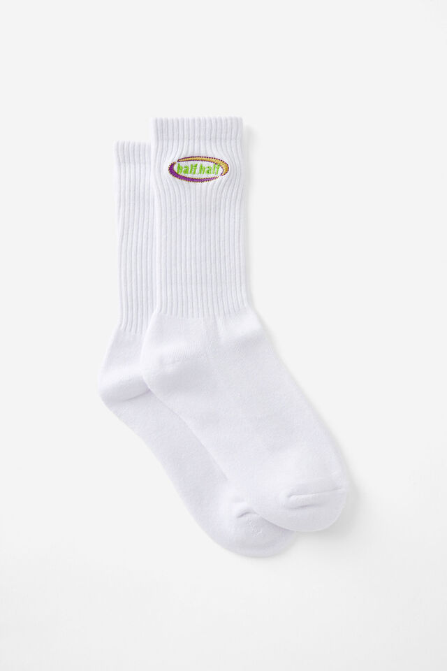 Unisex Rib Sock - Extra, HALF HALF WHITE Y2K PIL