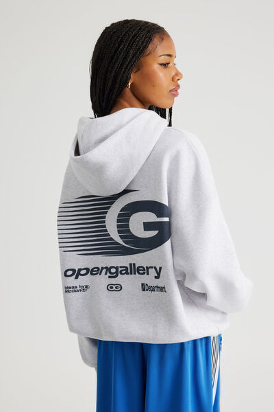 Open Gallery Hoodie, OG SILVER MARLE/RESILIENCE