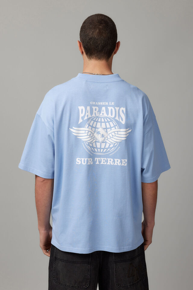 Heavy Weight Box Fit Graphic Tshirt, UC CAROLINA BLUE/PARADIS
