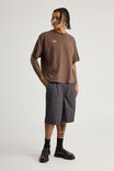Half Half Pleated Woven Short, BLACK/GREY TONAL CHECK - alternate image 2