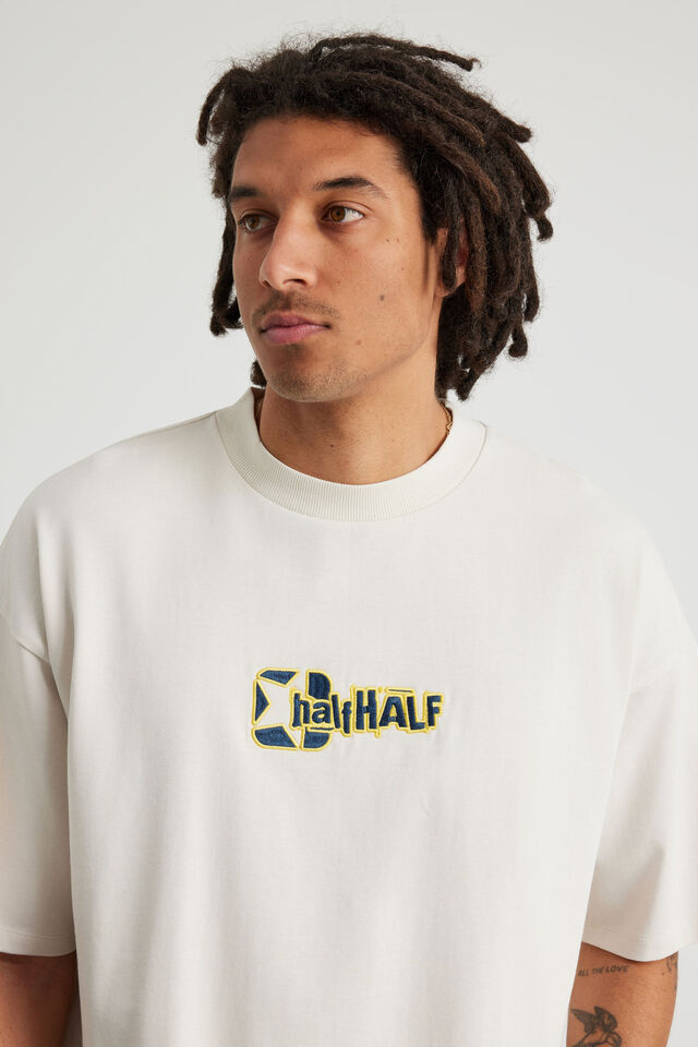 Half Half Heavyweight Box Fit Graphic Tshirt, HH PUMICE/SMASH N GRAB