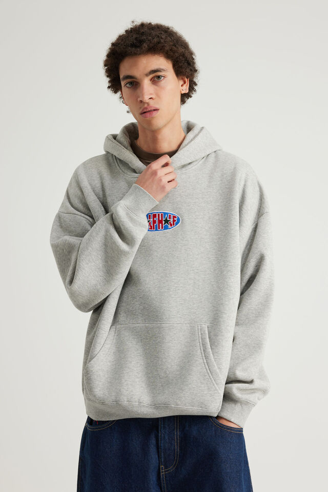 Half Half Hoodie, HH GREY MARLE/PRIMARY PILL