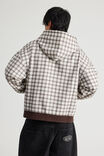 Half Half Zip Thru Hoodie, HH BROWN CHECK/SHRUBBERY - alternate image 3