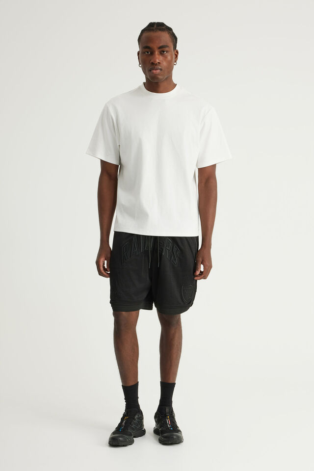 Nfl Basketball Short, LCN NFL BLACK STEALTH RAIDERS/COLLEGIATE CRV