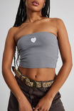 Longline Graphic Bandeau, WASHED STEEL/HEART - alternate image 4