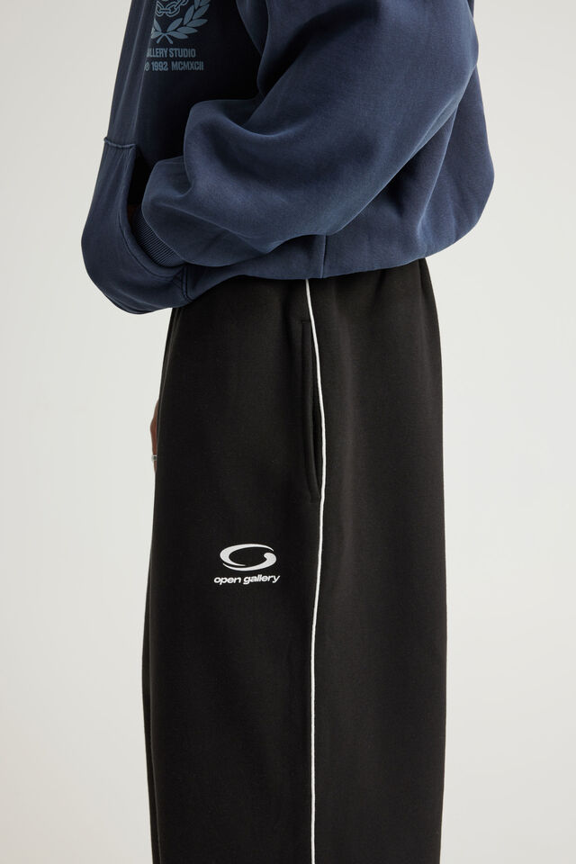 Baggy Trackpant, OG BLACK/WHITE PIPING