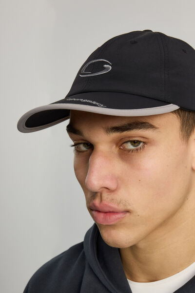 Open Gallery Nylon Dad Cap, BLACK GREY