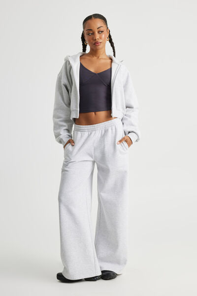 Classic Wide Leg Trackpant, SILVER MARLE