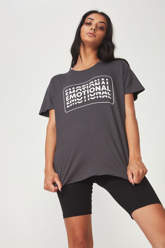 Relaxed Graphic T Shirt, ASPHALT_EMOTIONAL RETRO